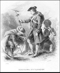 Black and white image of Georgian era surveyors