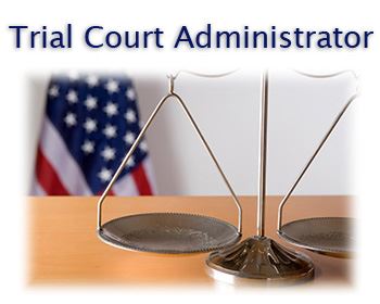 Trial Court Administrator text with image of scales
