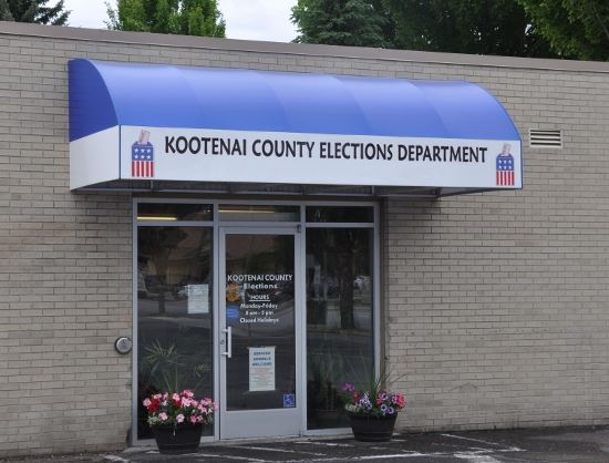 Kootenai County Elections Department building with awning