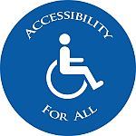 Accessibility for all with stick figure in wheelchair