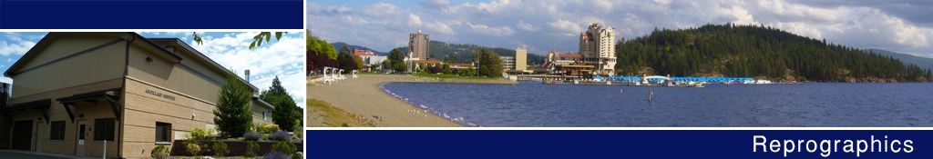 Reprographics Text Banner with Collage of Images