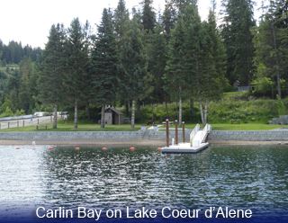 Image of lake and dock at Carlin bay