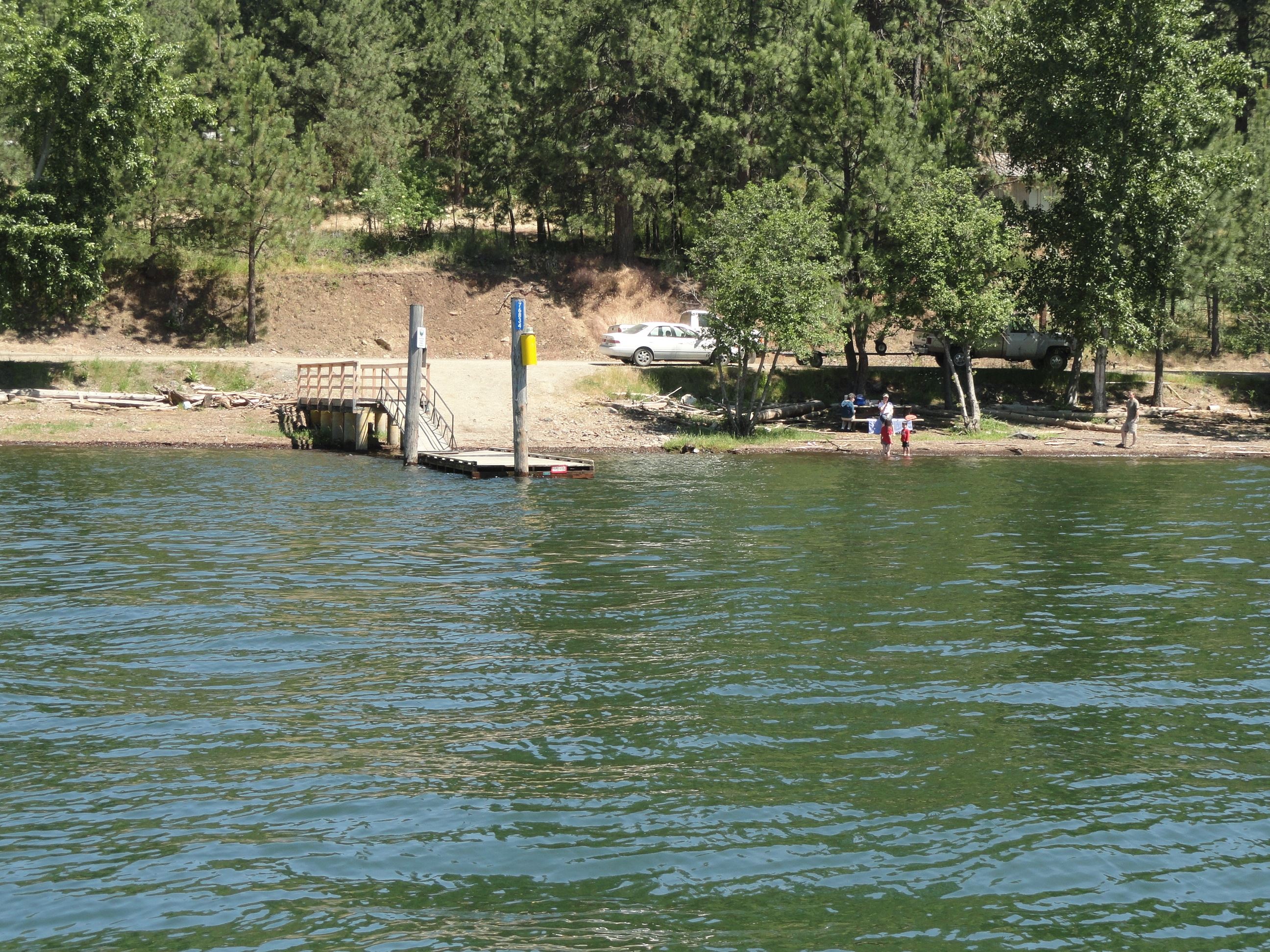 Image from water of dock at shore