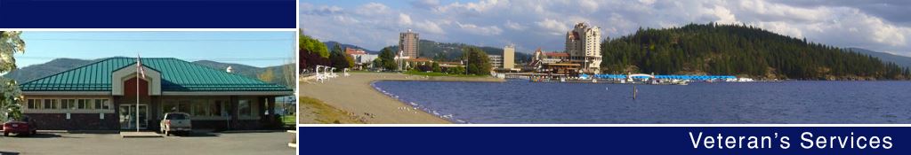 Veterans Services text banner with collage of images